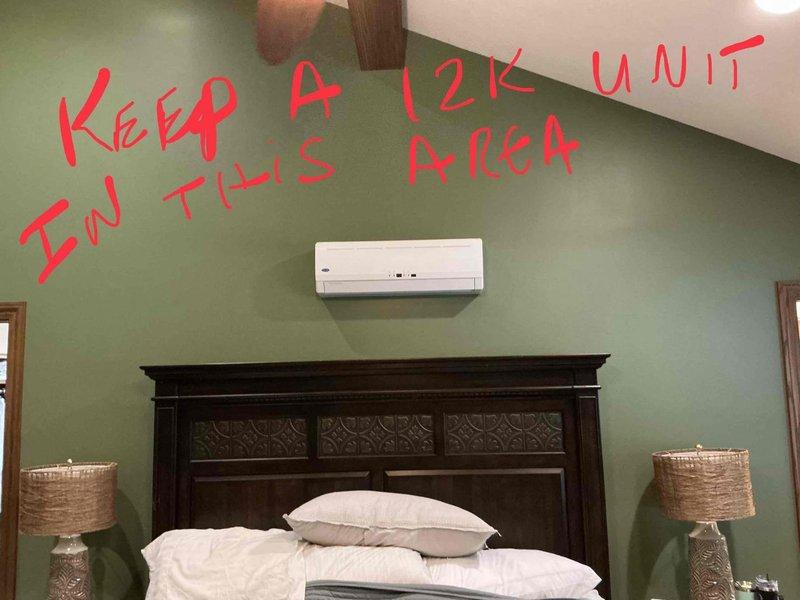 Conducted on-site evaluation for ductless mini-split system replacement in residential property. Assessed existing 13-year-old system with multiple indoor units including bedroom and closet locations. Recommended maintaining 12,000 BTU capacity unit for primary bedroom zone and provided comprehensive replacement quote for complete system upgrade.