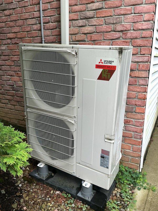 Responded to no cooling complaint on 3-year-old Mitsubishi Smart Multi mini split system serving bathroom area. Performed diagnostic testing on both indoor wall-mounted evaporator unit and outdoor condenser unit, utilizing digital testing equipment to measure system performance and identify root cause of cooling failure. Completed necessary repairs to restore proper cooling operation to the system.