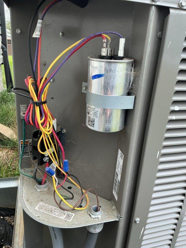 Completed routine preventative maintenance on a three-year-old Lennox residential cooling system. Performed comprehensive system inspection including examination of outdoor condenser unit, electrical components, and capacitor. Verified proper operation of condenser fan, checked refrigerant levels, and inspected all electrical connections for secure termination. Cleaned condenser coils, confirmed adequate airflow through unit, and tested capacitor functionality. System operating within normal parameters with no deficiencies noted.