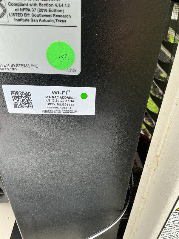 Installed Wi-Fi module on Evolution 2.0 generator system that was originally delivered without the component. Connected unit to wireless network, verified 80% signal strength on display panel, and activated Mobile Link connectivity for remote monitoring capabilities.