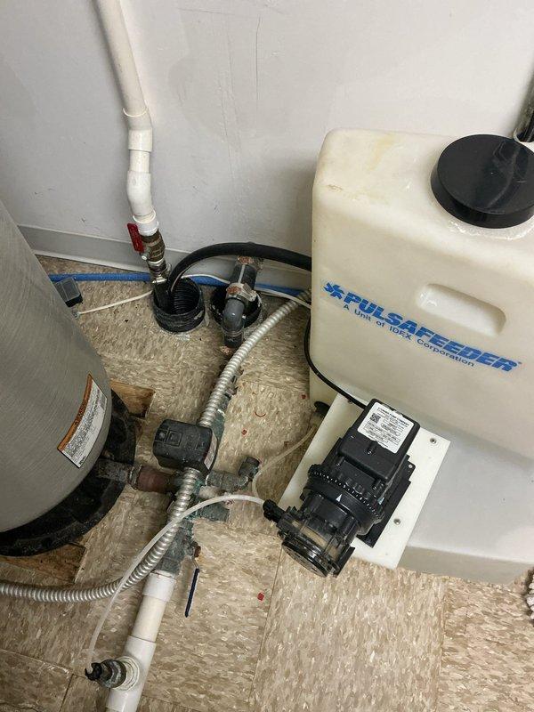 Conducted no-cost estimate for whole home UV water filtration system installation. Assessed existing water treatment infrastructure including water softener tanks, Well Matic pressure system, and ScaleBreaker chemical feeder to determine optimal integration points for UV filtration equipment. Documented current plumbing configuration and provided comprehensive quote for UV system implementation.