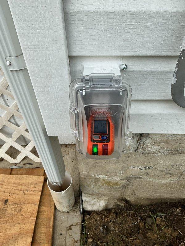 Installed dedicated electrical outlet for VPL equipment per specifications provided in site placement diagram. Ran new circuit from main electrical panel, routed conduit along exterior wall, and mounted weatherproof enclosure to accommodate control device with digital display interface.