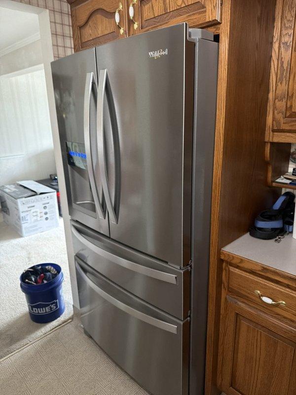 Completed water line connections for dishwasher and refrigerator installation that previous installer declined due to existing copper supply lines. Successfully connected both appliances to residential water supply system, ensuring proper function and leak-free operation.