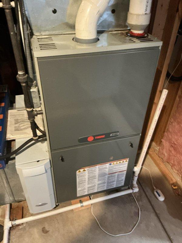 Completed BS-MVP recurring cooling maintenance visit on 14-year-old Trane HVAC system. Performed standard preventive maintenance inspection of air handler unit, verified proper operation of cooling components, and documented equipment condition with photographs. System found to be operating within normal parameters with no immediate repairs required at time of service.