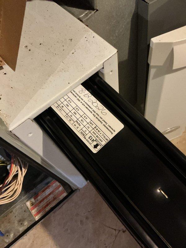 Responded to customer complaint of clicking noise from A/C system in basement that persisted even when unit was not running. Upon inspection, traced noise to a faulty relay or contactor component in the HVAC system. Inspected Trane furnace unit and associated equipment, examined electrical connections and control components to identify source of intermittent clicking. Determined the clicking was originating from a defective control component that was cycling improperly regardless of thermostat call status.