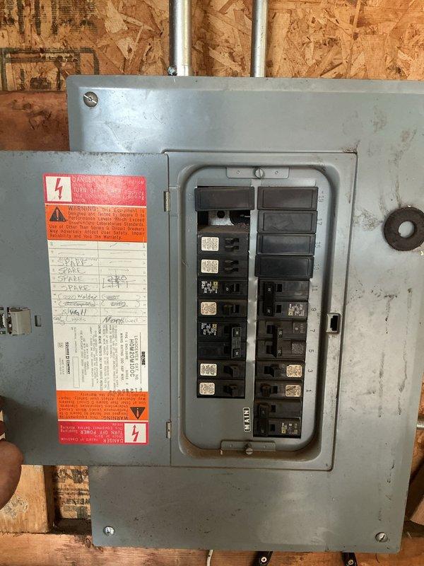 Installed a new dedicated 30-amp circuit for welder operation, sourcing power from the existing garage sub-panel. Ran conduit and wiring to two new receptacle locations positioned on either side of the refrigerator in the garage. All work completed to code specifications with proper circuit protection installed in the sub-panel.