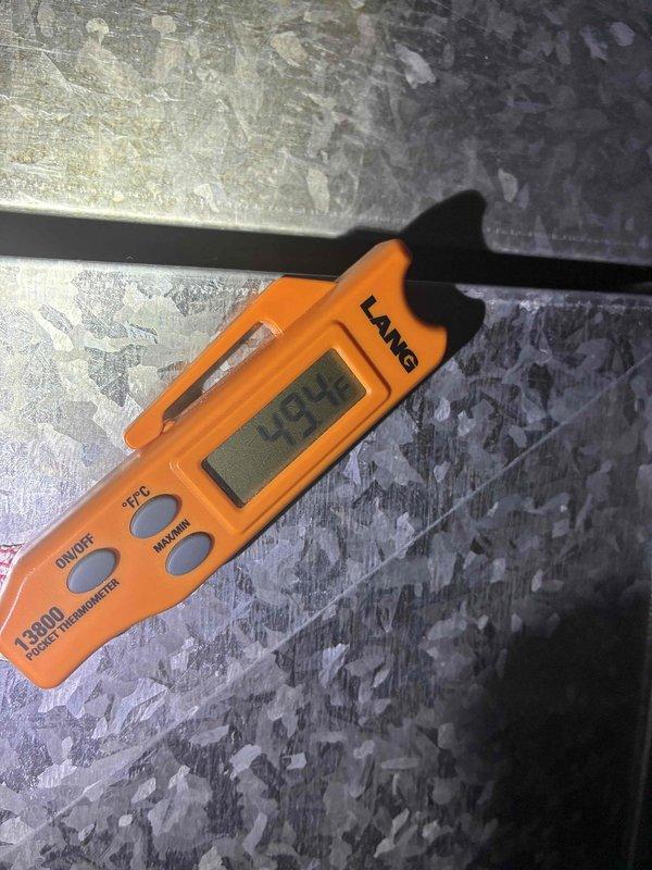 Completed scheduled MVP cooling maintenance visit. Upon inspection, discovered excessive frost buildup on evaporator coil, indicating potential airflow restriction or refrigerant issue. Verified clean pleated air filter was properly installed and condensate drain lines were clear and functioning correctly. Documented temperature readings of frosted coil using digital thermometer for diagnostic purposes.