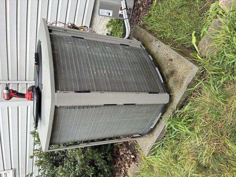 Completed scheduled MVP cooling maintenance visit on 2-year-old HVAC system. Performed comprehensive inspection of outdoor condenser unit, accessed electrical control panel to verify capacitor condition and electrical connections, checked all wire terminations and internal components for proper operation. All systems tested and found operating within normal parameters; unit left in proper working condition.