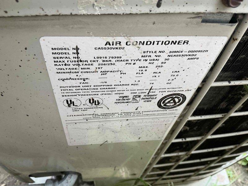 Responded to emergency service call for burning plastic odor originating from furnace area that required fire department intervention. Inspected 1984 Rheem furnace and matching air conditioning system, both units operating beyond their expected service life. Documented existing equipment condition including aging furnace with visible wear, deteriorated components, and outdoor condensing unit showing significant weathering and accumulated debris. Provided comprehensive replacement estimate for new heating and cooling system to address safety concerns and equipment failure risk.