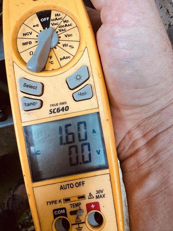 Completed annual heat pump maintenance on one-year-old outdoor unit. Performed standard system diagnostics including electrical measurements with multimeter, verified proper operation of all components, and inspected refrigerant line connections at disconnect box. Unit operating within normal parameters with no deficiencies noted.