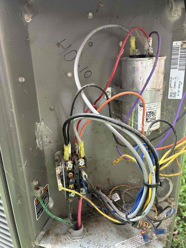 Completed routine maintenance visit on 10-year-old Lennox air conditioning system for MVP customer. Performed comprehensive inspection of outdoor condensing unit, including electrical compartment examination. Inspected capacitor, contactor, and all electrical connections within the compartment. All wiring terminals, wire nuts, and electrical components showed normal wear consistent with age and outdoor exposure. Verified proper electrical connections throughout the system. Unit operational and functioning as designed.