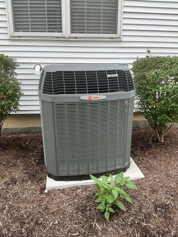 Completed routine maintenance visit on 14-year-old residential cooling system consisting of Trane outdoor condensing unit and Lennox furnace with integrated air handler. Performed standard preventive maintenance procedures including inspection of condenser coils, verification of refrigerant levels, electrical connection checks, and filter assessment. Unit operating within normal parameters with no immediate repairs required at time of service.