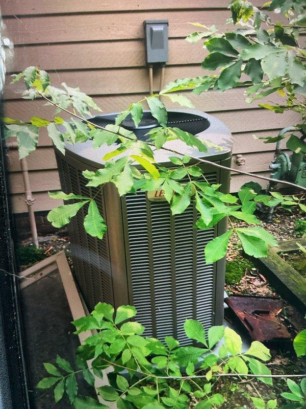 Completed routine BS-MVP cooling maintenance visit on 3-year-old system. Inspected electrical components including capacitor and contactor within unit panel, verifying proper voltage specifications and connections. Exterior condenser unit required vegetation clearance, as overgrowth and debris had accumulated around equipment, potentially restricting airflow and reducing system efficiency.