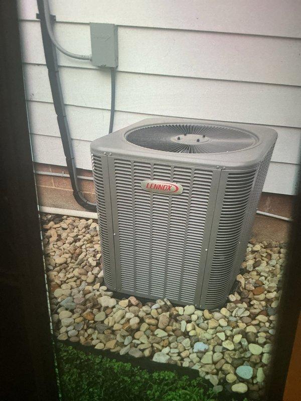 Completed preventive maintenance cooling visit on 4-year-old Lennox condensing unit. Performed comprehensive system inspection including outdoor unit evaluation, refrigerant line assessment, and verification of proper electrical connections. Inspected Aprilaire humidifier control system and associated ductwork components during interior equipment evaluation. All equipment found operating within normal parameters with no immediate service needs identified.