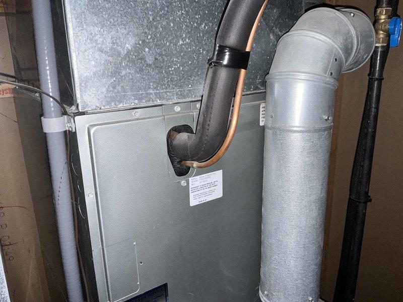 Conducted comprehensive HVAC system replacement estimate for medium-sized residential property requiring combined heating and cooling solution. Evaluated basement installation site for natural gas furnace and air conditioning system, assessed existing ductwork configuration, refrigerant line routing, condensate drainage requirements, and humidifier integration. Documented current equipment layout including gas line connections, electrical service availability, and ventilation specifications to provide accurate replacement system recommendations.