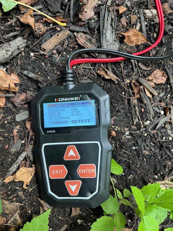 Responded to service call for 2-year-old Generac generator displaying solid red indicator light. Diagnosed faulty RPM sensor as root cause of warning condition. Performed battery system testing using diagnostic equipment to verify electrical system integrity, confirming battery voltage at 12.50V with 503 CCA and good overall battery health. Replaced defective RPM sensor and restored generator to proper operating condition. Unit tested successfully with all indicator lights functioning normally.