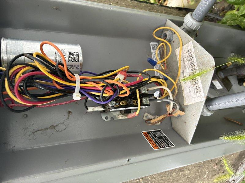 Completed MVP cooling maintenance visit on residential HVAC system. Performed comprehensive inspection of outdoor condensing unit, examining electrical components including capacitor, terminal connections, and control wiring. All electrical connections were verified secure with proper voltage readings. Inspected and evaluated air filtration system, noting dust accumulation on pleated filter media. System operational parameters confirmed within manufacturer specifications upon completion of maintenance procedures.