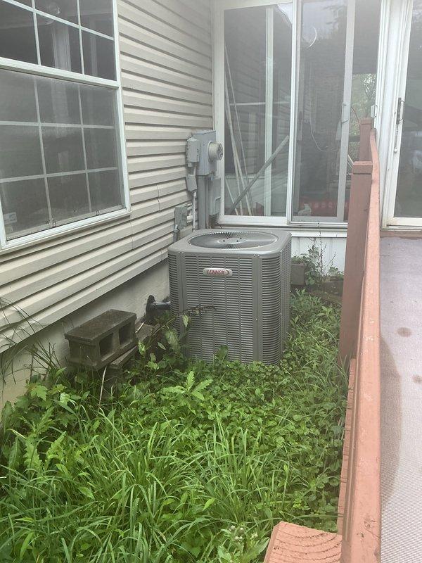 Completed annual AC tune-up on Lennox outdoor condenser unit and indoor air handler system. Performed standard maintenance procedures including inspection of all electrical connections, refrigerant level verification, condensate drain check, and filter assessment. Both indoor and outdoor units found to be operating within normal parameters with no immediate service needs identified.