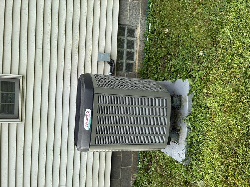 Completed annual preventive maintenance on a 2-year-old Lennox electric furnace and heat pump system. Performed comprehensive system inspection including visual assessment of outdoor condenser unit, verified proper installation on concrete pad with adequate clearance, and confirmed unit integrity with no visible damage or excessive wear. Inspected internal components including compressor, copper refrigerant lines, electrical connections, and wiring harness for signs of deterioration or loose connections. Cleaned condenser coils and checked for proper airflow through heat exchanger fins. Tested all electrical connections and verified secure wire terminations throughout the system. Evaluated refrigerant lines for oxidation and proper insulation. Confirmed compressor operation and checked for unusual vibrations or noise. System operating within normal parameters with no deficiencies noted. All components functioning properly for a unit of this age. Recommended continued annual maintenance