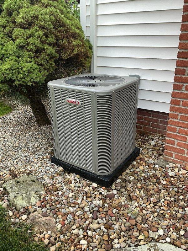 Responded to no cooling complaint on two-year-old Lennox air conditioning system. Upon arrival, inspected outdoor condensing unit and electrical disconnect panel. Found fuse failure indicated by diagnostic lights on DiversiTech disconnect switch, with "LINE FUSE BAD WHEN LIT" indicator illuminated. Replaced failed fuse in disconnect panel, restored power to unit, and verified system operation. Unit returned to normal cooling operation with proper airflow and compressor function.