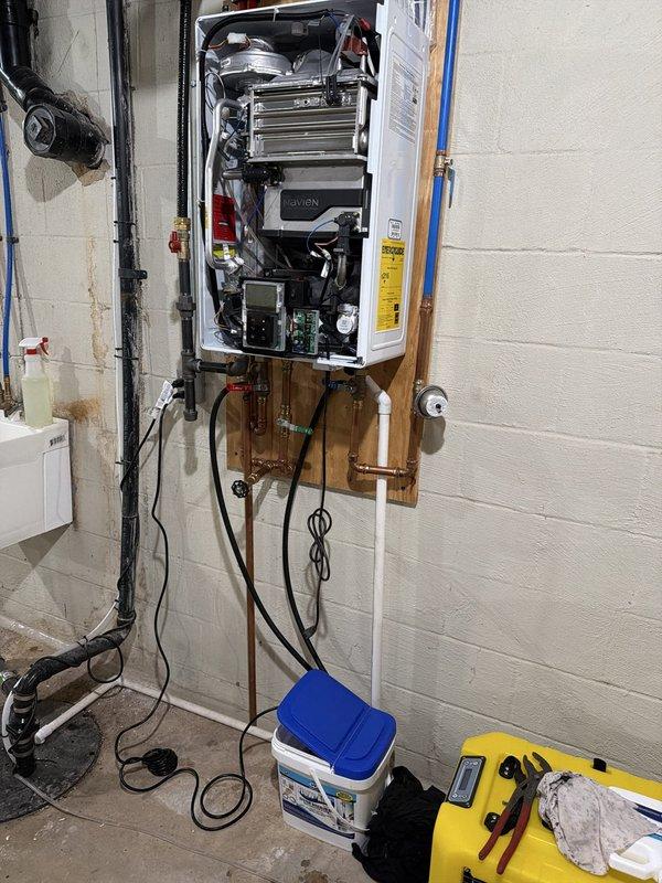 Delivered 5 bags of water softener salt to the property and restocked the supply for the residential water treatment system. Confirmed that the replacement filter previously ordered had been received at the shop and coordinated delivery to the plumber for installation on the wall-mounted filtration unit.