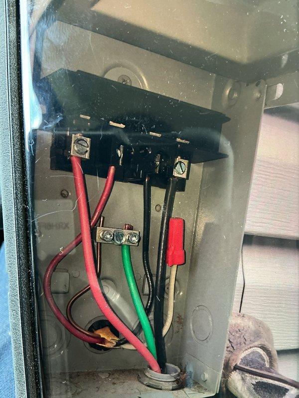 Completed MVP cooling maintenance visit on 8-year-old system. Inspected blower wheel assembly and found moderate dust and debris accumulation on blades and housing, which can reduce airflow efficiency and strain the motor. Verified electrical connections at outdoor disconnect box, confirming all wire terminations are secure with proper color-coded wiring intact. System components show normal wear consistent with age and operation.