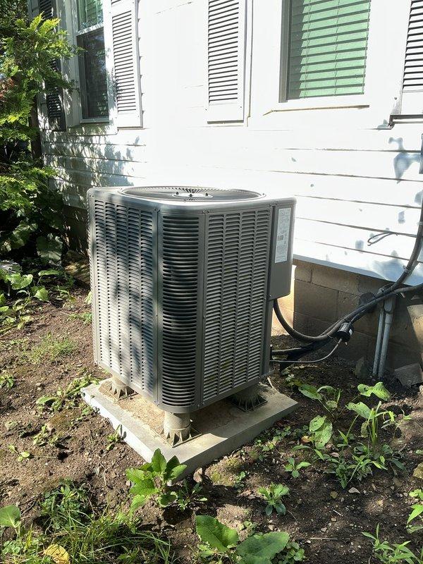 Completed routine maintenance visit for MVP customer's cooling system. Inspected indoor Lennox furnace unit in basement and outdoor condensing unit, verifying proper installation, venting configuration, and refrigerant line connections. Both units operating within normal parameters with no visible damage or service issues identified at time of inspection.