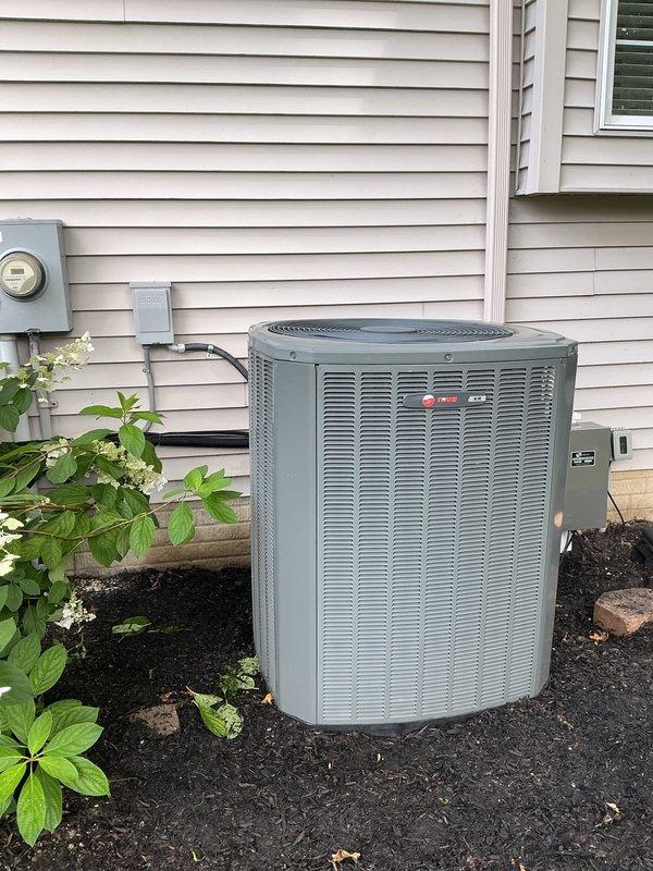 Completed MVP cooling maintenance visit on 10-year-old system. Performed comprehensive inspection of outdoor condenser unit and blower motor assembly, verified proper operation of programmable ECM motor, checked electrical connections and controls, and documented equipment condition with photos. All components found operating within normal parameters.