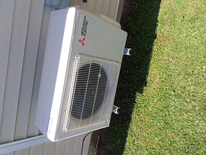 Performed routine maintenance on Mitsubishi Electric mini-split system. Cleaned and inspected indoor air filter, verified outdoor condenser unit operation and confirmed proper system function. All components found in good working condition with no issues identified.