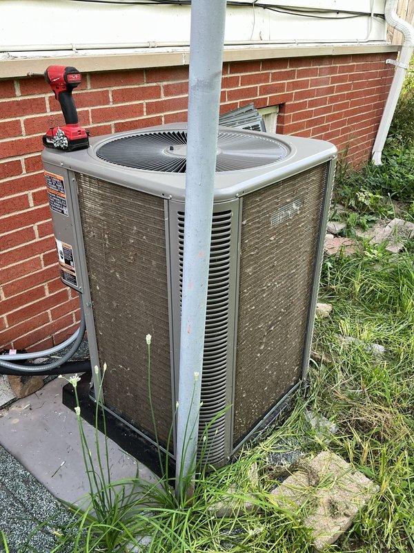 Completed MVP recurring cooling maintenance visit on residential air conditioning condenser unit. Performed standard system inspection, cleaned exterior components, verified proper operation of all mechanical systems, and documented equipment condition with photographs. Unit is operating within normal parameters and ready for continued service.