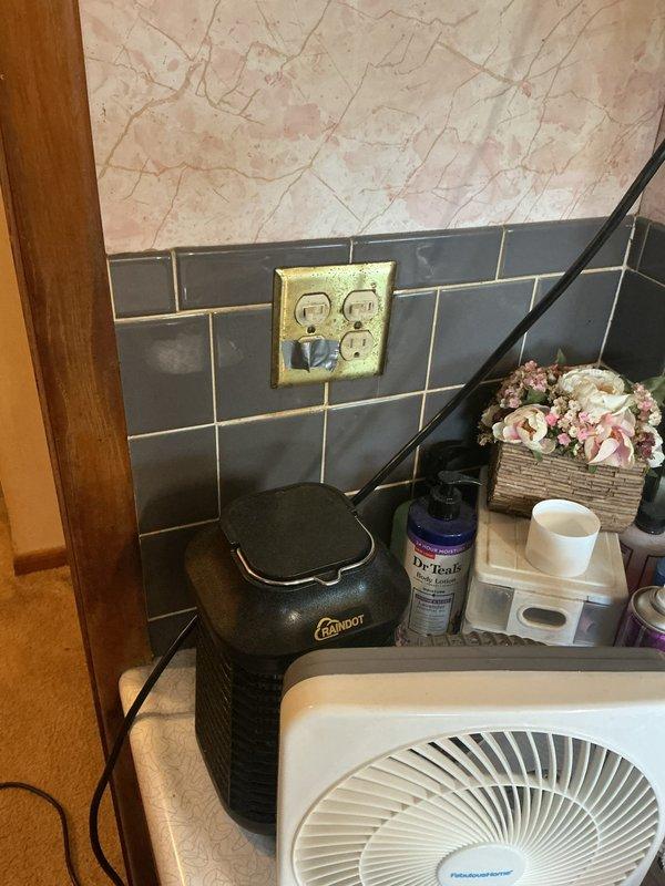 Responded to recurring electrical issue in bathroom where lights were not functioning properly. After previous service calls related to problematic outlet, removed and permanently capped off the defective bathroom outlet per customer request to eliminate ongoing issues with the circuit.