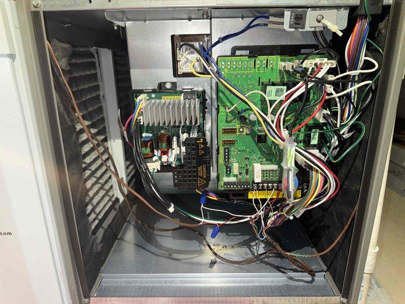 Completed comprehensive maintenance service on two air conditioning units. Performed thorough inspection of blower assembly components, including squirrel cage fan wheel and internal mechanical elements. Accessed and evaluated control board systems, electrical connections, and heat sink assemblies to ensure proper operation and system integrity.