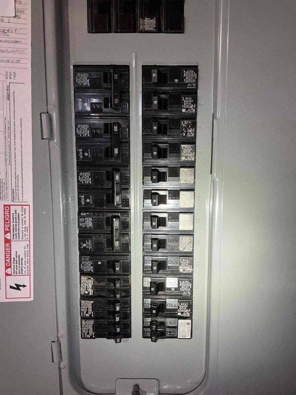Replaced defective circuit breaker in main electrical panel located in basement. Panel inspection confirmed all breakers properly seated, labeled, and functioning correctly upon completion.