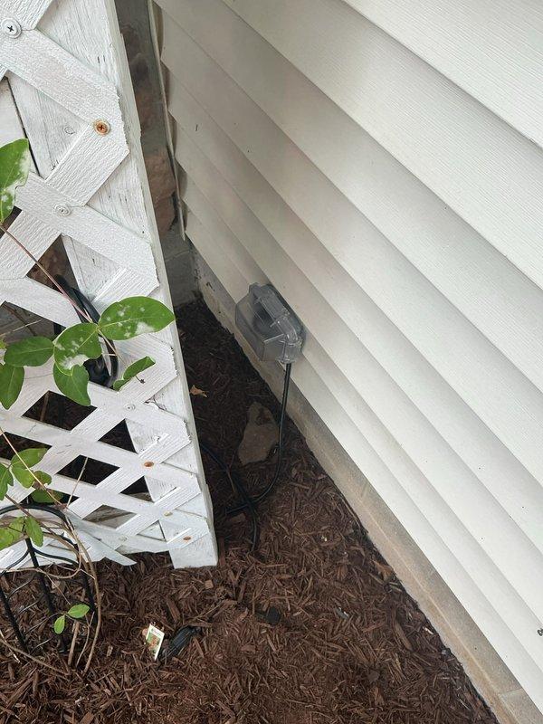 Replaced two exterior electrical outlets with weather-resistant GFCI receptacles, one located near the side entrance and another on the opposite side of the residence. Both installations included proper weatherproof covers and were tested to ensure ground fault protection functionality and compliance with outdoor electrical safety standards.