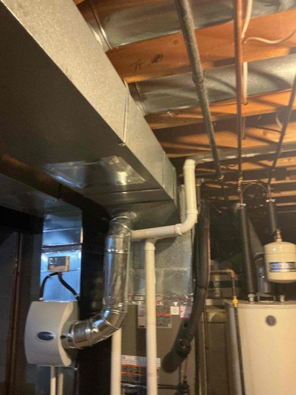 Completed comprehensive MVP air conditioning maintenance service at scheduled 8:00 AM appointment. Performed full system inspection of residential HVAC equipment including furnace, humidifier, and associated ductwork and components. All equipment found in normal operating condition with standard residential installations maintained and functioning properly.