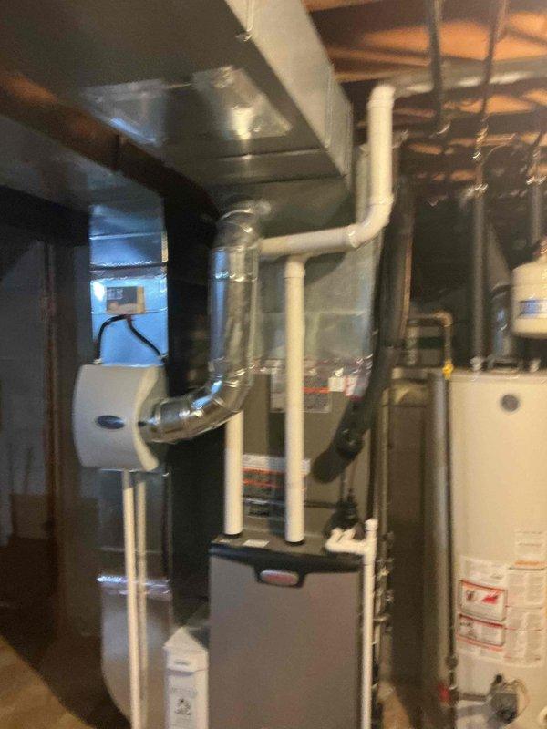 Completed comprehensive MVP air conditioning maintenance service at scheduled 8:00 AM appointment. Performed full system inspection of residential HVAC equipment including furnace, humidifier, and associated ductwork and components. All equipment found in normal operating condition with standard residential installations maintained and functioning properly.