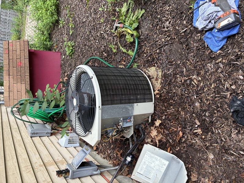 Completed MVP recurring cooling maintenance visit on 7-year-old residential HVAC system. Performed comprehensive inspection of outdoor condenser unit, verified operational status of heat pump components, and checked electrical connections. Unit found in satisfactory working condition with no immediate service needs identified. System operating within normal parameters for equipment age.