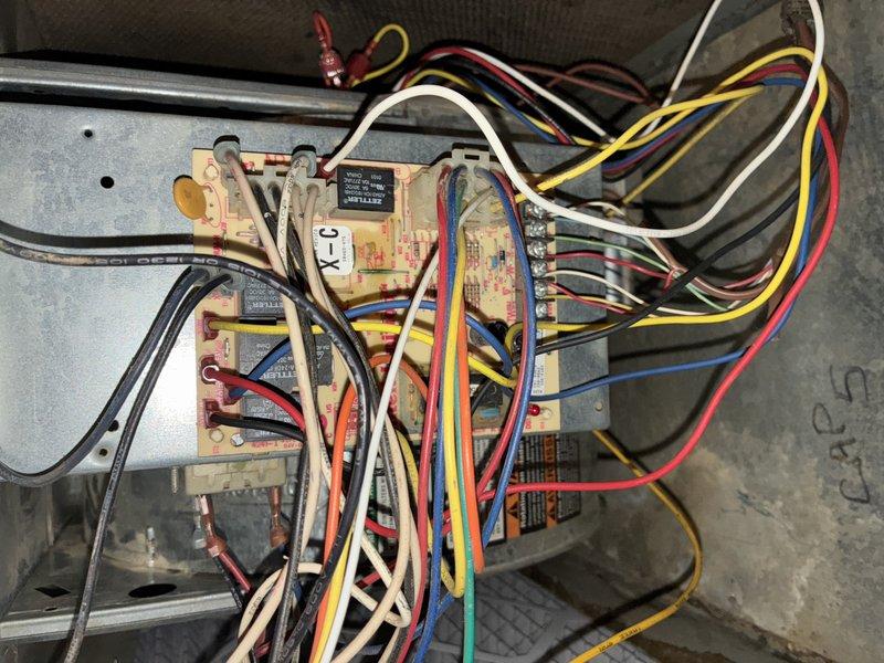 Completed MVP cooling maintenance visit on HVAC system. Performed comprehensive inspection of equipment components, including evaporator coil assembly and control board systems. Documentation revealed significant rust and corrosion on copper tube coil assembly and mounting brackets, indicating extended exposure to moisture. Inspected electrical control panel, circuit board, relays, contactors, and wiring connections. All system components photographed for maintenance records. Unit operational at time of service completion.