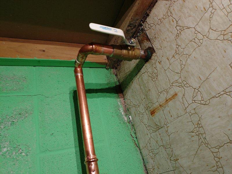 Replaced 1-inch main water shut-off valve inside the home and installed code-approved frost-free hose bib in place of existing boiler drain. Removed existing Bradford White water heater and installed new Bradford White unit with all necessary copper piping connections and water heater installation kit. Installation included new thermal expansion tank to meet current plumbing code requirements.