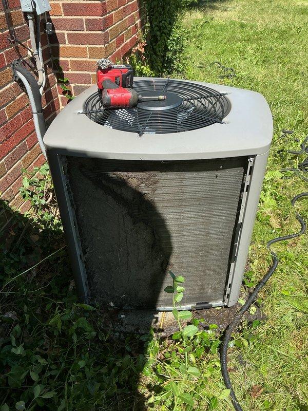 Completed MVP cooling maintenance visit on 5-year-old residential air conditioning system. Performed comprehensive inspection of outdoor condenser unit, checked electrical connections at disconnect box, verified proper operation of condenser fan, and assessed refrigerant lines and overall system performance. Unit operating within normal parameters with no issues identified during this scheduled maintenance service.