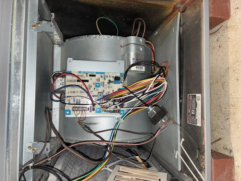 Completed routine maintenance and tune-up on HVAC system with no reported issues. Performed comprehensive inspection of furnace cabinet components including blower motor assembly, control board, capacitors, and all electrical connections. Verified proper operation of all system components, checked wiring integrity, and confirmed ventilation airflow through registers. System found to be in good working condition with all components functioning within normal parameters.