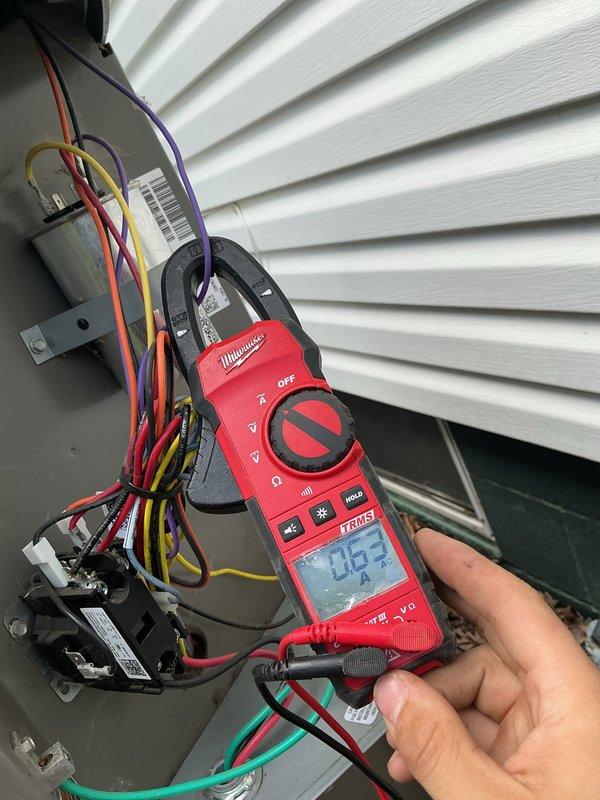 Completed scheduled maintenance visit on a 2-year-old air conditioning system as part of recurring cooling service program. Performed comprehensive system diagnostics including airflow measurement at supply register (626 CFM recorded) and electrical testing at outdoor unit contactor, which showed normal amperage draw of 0.53 amps. All components operating within manufacturer specifications with no issues identified requiring immediate attention.
