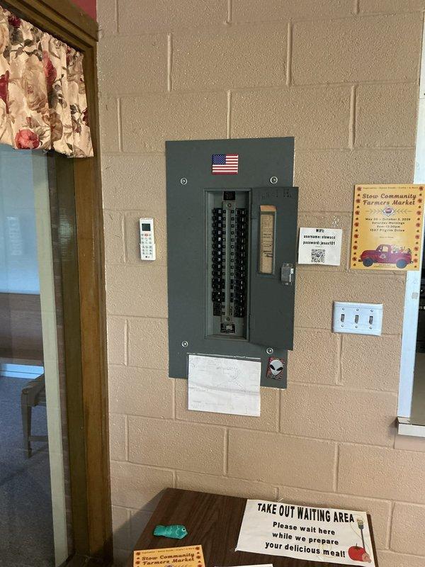 Completed installation of two new AC circuits at Panel F as part of scheduled electrical wiring work. Installed circuit breakers in the main panel, verified proper electrical connections, and ensured all circuits were properly labeled and operational. Work was performed in accordance with electrical code requirements, with panel door secured and all safety protocols followed upon completion.