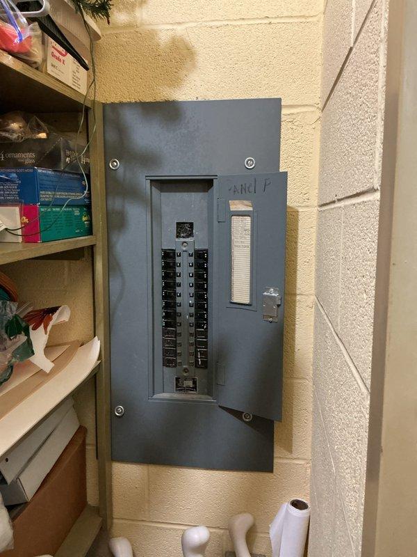 Completed installation of two new AC circuits at Panel F as part of scheduled electrical wiring work. Installed circuit breakers in the main panel, verified proper electrical connections, and ensured all circuits were properly labeled and operational. Work was performed in accordance with electrical code requirements, with panel door secured and all safety protocols followed upon completion.