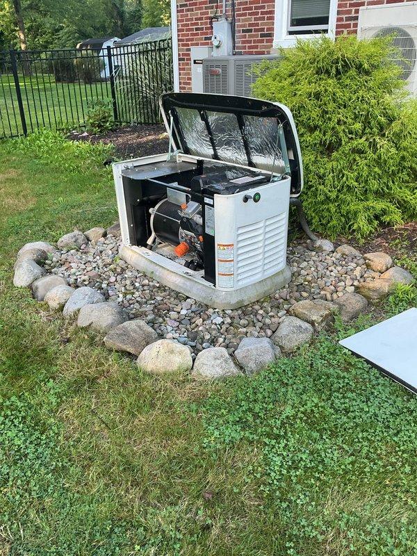 Completed first annual maintenance service on 2-3 year old Generac standby generator (Model G0070433, Serial 4006805085). Performed comprehensive inspection of unit including engine components, electrical connections, and Wi-Fi monitoring system; verified all operational parameters within manufacturer specifications and documented unit condition with photos.
