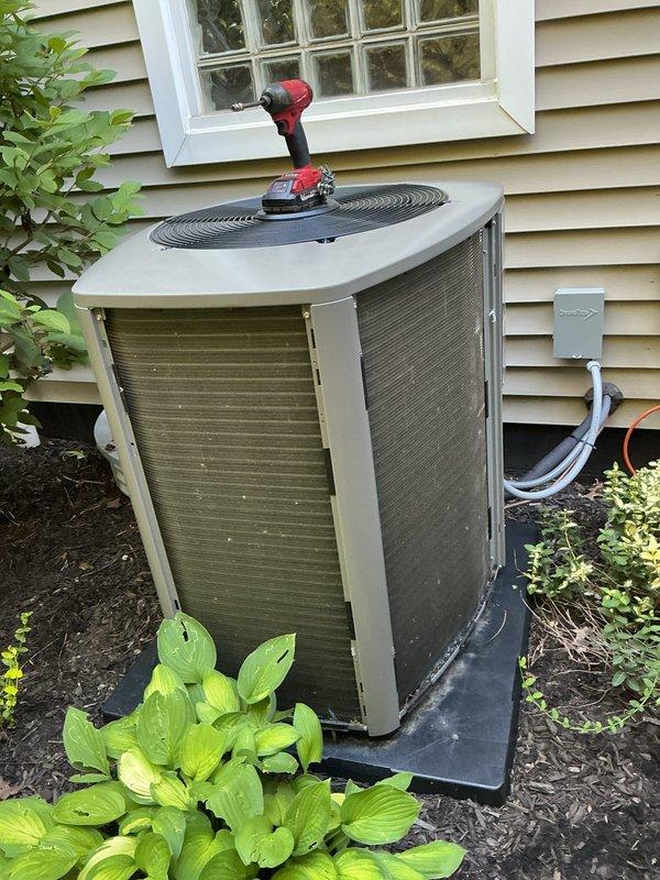 Completed first-year maintenance checkup on residential cooling system installed last August. Performed comprehensive inspection of indoor furnace unit, humidifier, and outdoor condenser unit, verifying all components are operating within manufacturer specifications. System found in excellent condition with no issues identified; all equipment functioning properly for continued seasonal operation.
