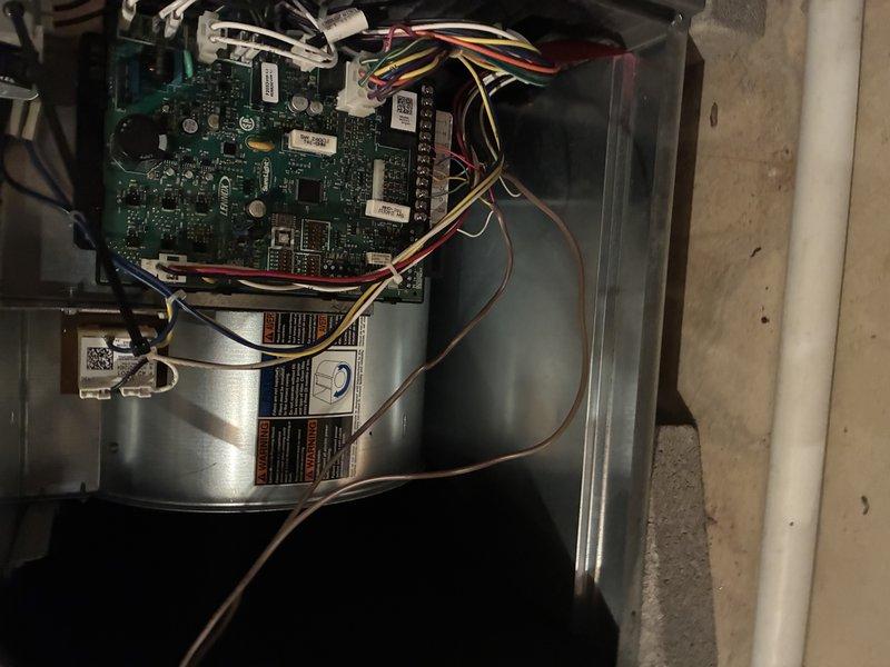 Completed MVP recurring furnace maintenance visit. Performed comprehensive system inspection with access panel removed to evaluate control board, blower motor assembly, wiring connections, and internal components. All electrical connections, circuit board components, and mechanical assemblies verified to be in proper working condition with documentation photos taken of internal systems.