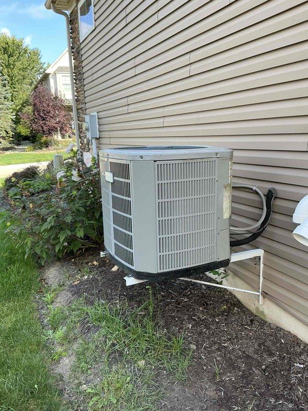 Conducted comprehensive HVAC system evaluation for 12-year-old residential unit experiencing refrigerant leak and potential expansion valve malfunction. Assessed Lennox furnace system with associated ductwork in basement utility area and exterior condenser unit, documented existing equipment condition, and provided replacement estimate for complete system upgrade to address coolant loss and component failure issues.