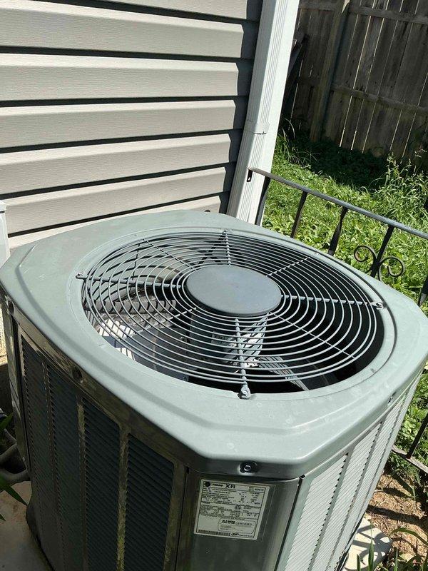 Completed scheduled maintenance visit on 7-year-old residential air conditioning system. Performed comprehensive inspection of outdoor condenser unit and indoor Lennox furnace/air handler assembly. Inspected condenser coils, fan operation, and electrical connections at outdoor unit. Verified proper airflow and examined ductwork and plenum connections at indoor equipment. System operating within normal parameters upon completion of maintenance procedures.