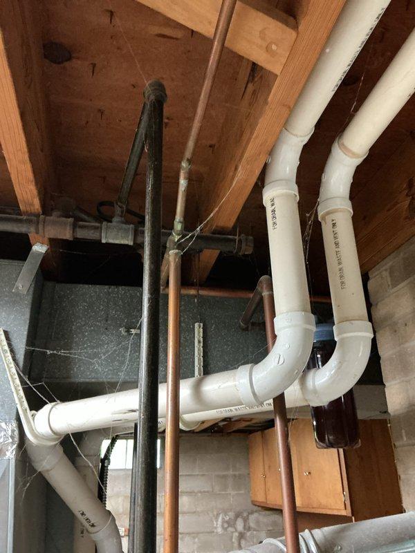 Provided estimate for installation of new gas line to supply future gas range conversion in kitchen. Currently, kitchen is equipped with electric range, and customer requested quote for running gas supply line from basement utility area to kitchen cooktop location. Assessed existing basement infrastructure and routing options for proposed gas line installation.